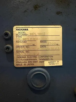 Used 2016 YASKAWA MOTOMAN YASKAWA MOTOMAN MPL160II Robots Michigan US | RAB Industries, Inc. #1148017