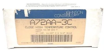 NEW JOHNSON CONTROLS A72AA-3C TEMPERATURE CONTROL A72AA3C