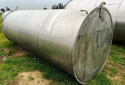 Tank, 2,400 Gallon, 304 Stainless Steel, 5'9" x 14', Single Wall #S745017