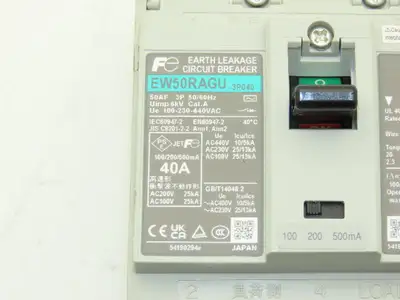 Fuji Electric BZ6V10D EW50RAGU-3P040 Circuit Breaker 40A 3Ph 440V With Hasp Lock