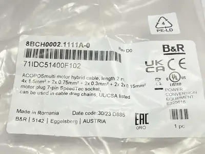 New | in-Stock B&R Automation ACOPOSmulti Hybrid Motor Cable 2m Misc Electrical & Power Parts Michigan US | Maverick Industrial Sales #1401501