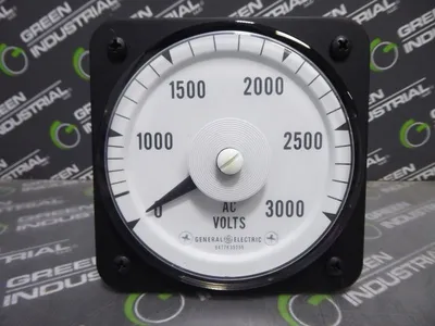 General Electric 50-103021PZUA2 AC Voltmeter 0 - 3000VAC 50/60Hz Used