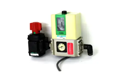 CKD P4000-8 Mechanical Pressure Switch w/ V1000-8 Shut-Off Valve 1/4" Port