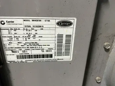 Used CARRIER 30HXC076R—661KA Misc Plastics Equipment Ohio US | HGR 24 #1261295
