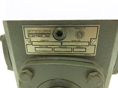 Sterling 2175FHR00500102  5:1 Gearbox 1.7Hp 350rpm 5/8"Input 1" Hollow Shaft Out
