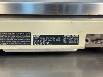 Mettler Toledo SB12001 Scale Monobloc Dig. Scale Lab. Max 12100g (6.6.3)