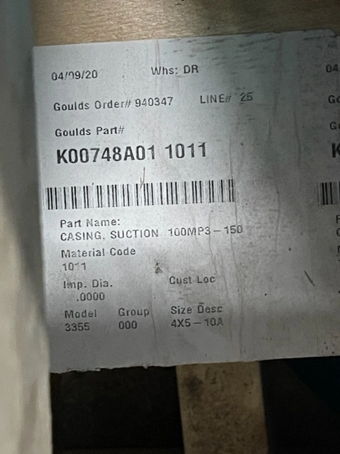 Used Goulds 3355 Pump Parts Minnesota US | Peak Machinery, Inc. #285598