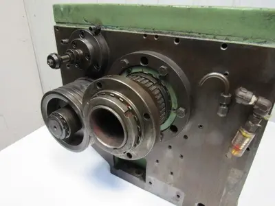 Hitachi Seiki HT25 CNC Lathe Belt Drive Gear Reducer Assembly Thru Bore