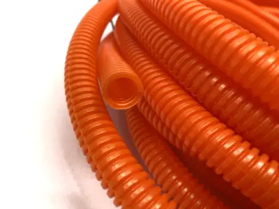 USED ELECTRIDUCT ORANGE SPLIT WIRE LOOM TUBING 3/8" X 25'