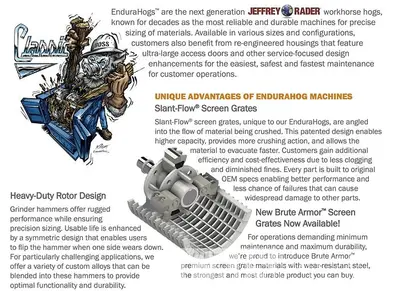 USED JEFFREY RADER 1500 HP WOOD HOG
