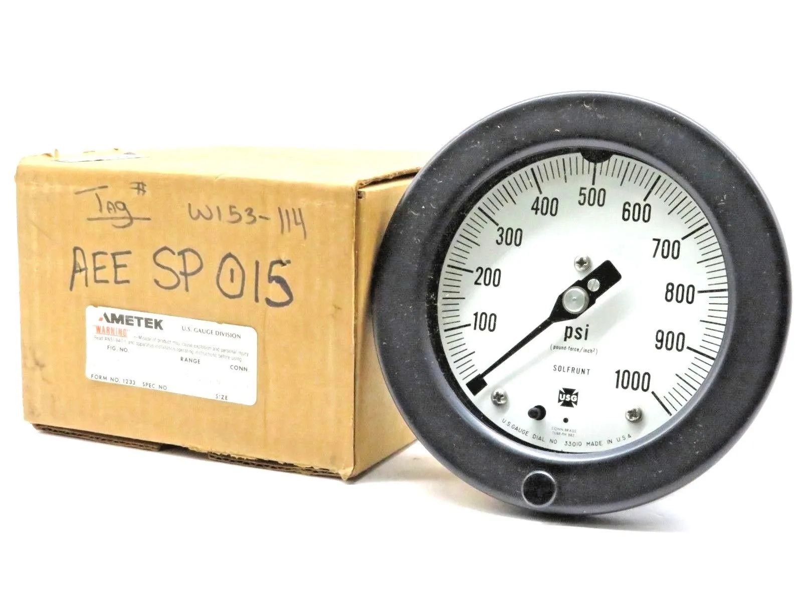 NEW AMETEK 150364 PROCESS GAUGE 1903 SIZE 4-1/2IN 1/2IN ANPT 1000PSI