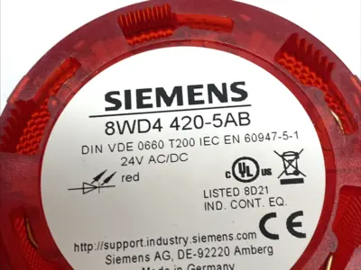 USED SIEMENS RED LED SIGNAL TOWER LIGHT 24V AC/DC LOT OF 3