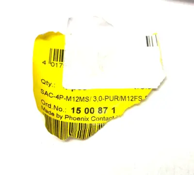 USED PHOENIX CONTACT DOUBLE ENDED CORDSET M12 MALE TO FEMALE