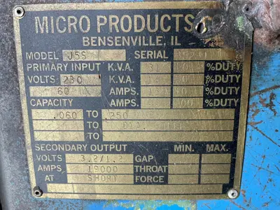 MICRO WELD J-5S BUTT WELDER (14717) WELDERS, BUTT | Machinery International LLC (2)