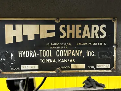 6' x 3/8" HTC MODEL #375-6S HYDRAULIC SHEAR: STOCK #21236