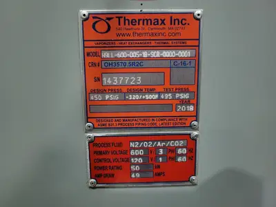 NEW 2018 THERMAX INC. H9LL-600-005-18-SCR-0000-0001