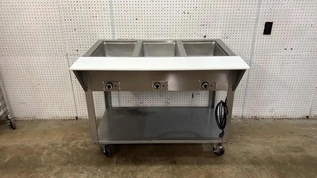 Used Piper Used 44" Piper Products Stainless Steel 3 Sealed Well Steam Table 208V - STS Steam Tables (Food) Illinois US | Falcon Restaurant Supply #1373514