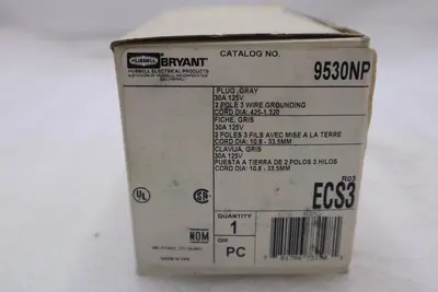 NEW OPEN BOX Bryant 9530NP Straight Blade Plug STOCK K-3134
