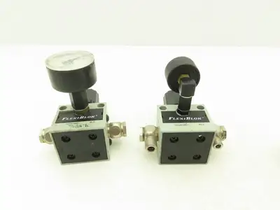 Numatics R22KG021 Pneumatic Air Pressure Regulator 1/4" NPT Ports Gauge Lot of 6