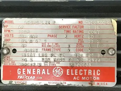 USED GENERAL ELECTRIC 5K404JL327P