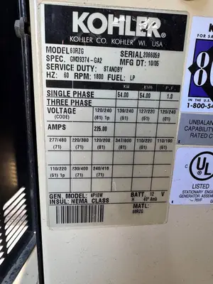 Used KOHLER 60RZG Generators Utah US | Global Remarketing #1285940