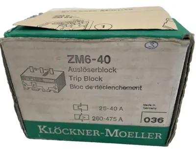 NEW KLOCKNER-MOELLER ZM6-40 TRIP BLOCK ZM640