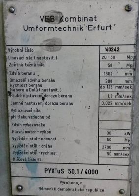 ERFURT Hydraulic Press, in good used condition, POA