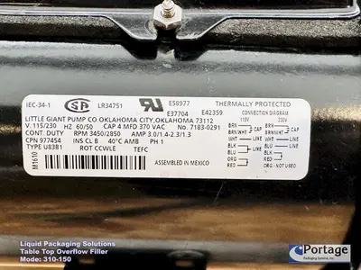 USED 2010 LIQUID PACKAGING 310-150 TT OVERFLOW FILLER