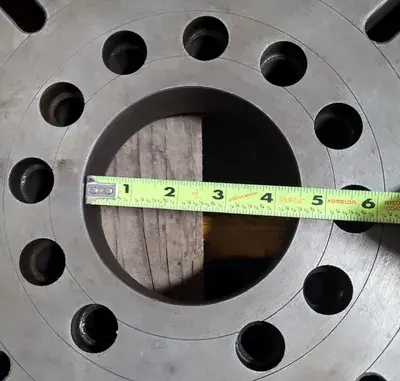LATHE FACE PLATE, 19-3/4" DIAMETER, A2-8 MOUNT, 4-1/2" THROUGH HOLE, 3" THICKNESS