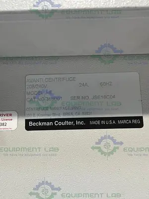 USED BECKMAN AVANTI J-E  REFRIGERATED HIGH-SPEED FLOOR CENTRIFUGE W/ JS-5.3 ROTOR