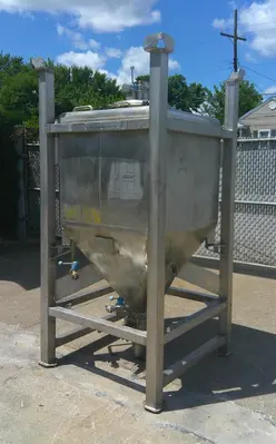 SPC9196  Tank 225 gallon Schafer Container Systems liquid tote, Stainless Steel