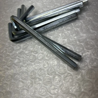 **Preowned 6mm Hex Allen Key, L-Wrench, ISO 2936 B+F Nickel Plated QTY 6 #