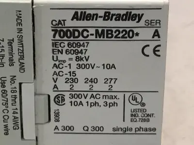 USED ALLEN BRADLEY 700DC-MB220 SER A