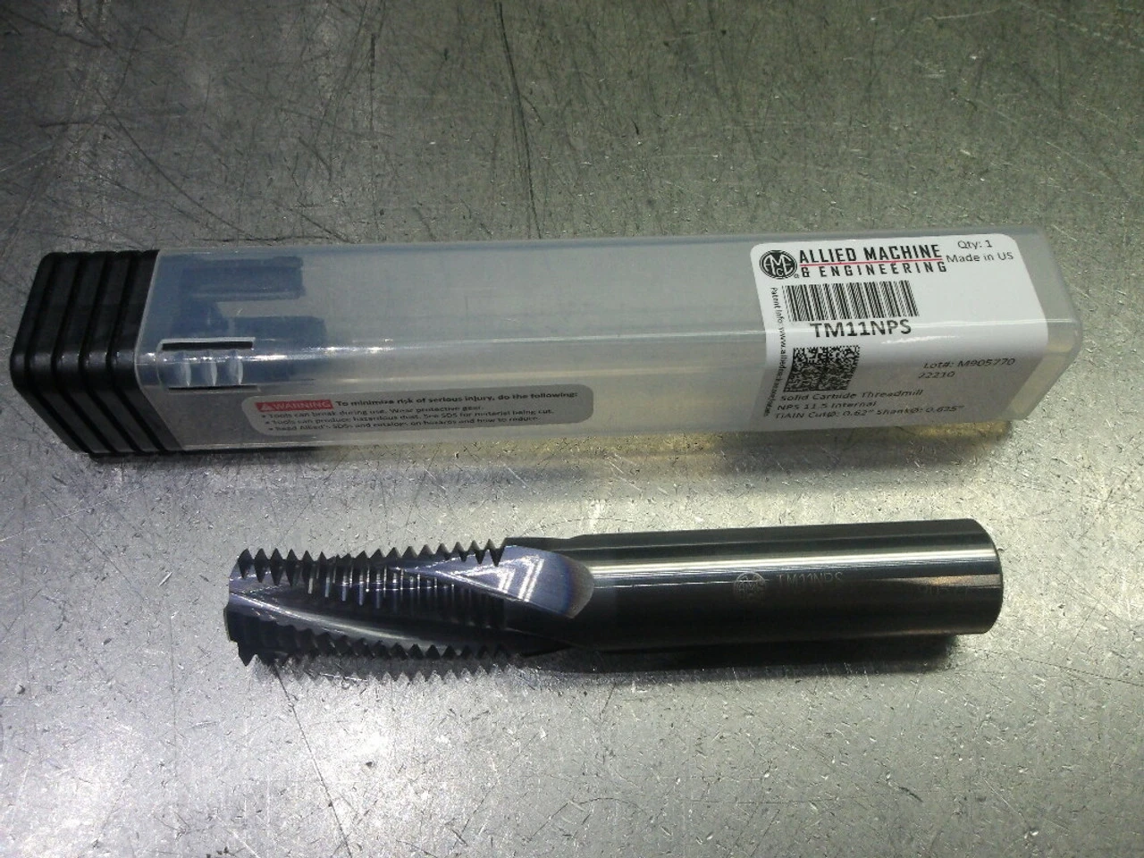 AMEC NPS 11.5 Inter .62" 4 Flute Carbide Thread Mill 5/8 Shank TM11NPS (LOC2708A)