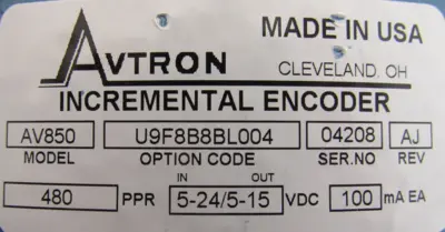 NEW AVTRON AV850-U9FB8BL004 INCREMENTAL ENCODER AV5-8BL004 AV850U9FB8BL004