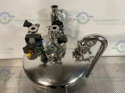 USED ALLOY PRODUCTS 45 LITER STAINLESS STEEL REACTOR 50 PSI W/ BOTTOM DRAIN & VALVES