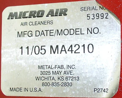 MicroAir Model MA4210 Dust Collector/Fume Extractor