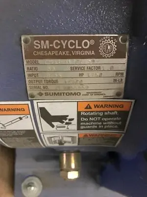 SUMITOMO SM-CYCLO 59:1 RATIO Reducer (New)