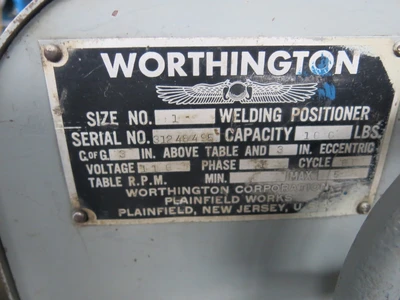 Worthington 100 lb Welding Positioner