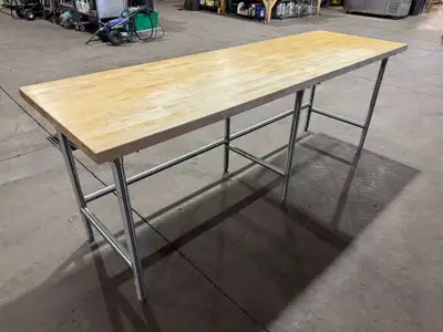 Used Falcon Restaurant Supply, Inc. Used 96"X 30" Table with a 1-3/4" Thick Butcher Block Top- SA Food Prep Tables Illinois US | Falcon Restaurant Supply #1373813