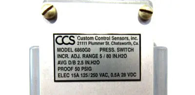 NEW CUSTOM CONTROL SENSORS 6860G0 INSTRUMENT AIR SWITCH