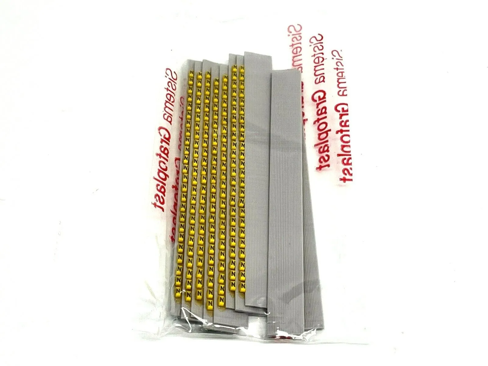 117 | Grafoplast  Wire Markers N Black on Yellow 10 Strips 9TFX16 - New