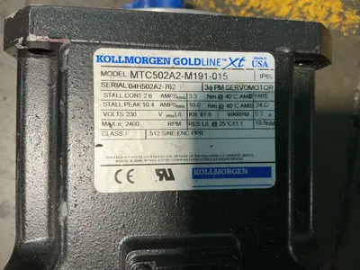 Used KOLLMORGEN MTC502A2M191015 Motors (misc) Ohio US | HGR 24 #1352772