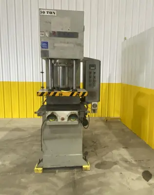 50 TON YIFANG MODEL #YC-50T HYDRAULIC C-FRAME PRESS, 15.75" STROKE: STOCK #20191