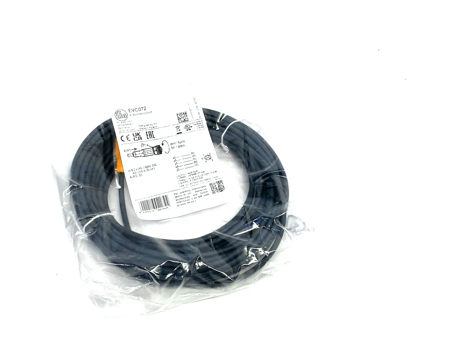 NEW IFM A-CODED FEMALE CORDSET 10M M12 CONNECTION ADOGH050MSS0010H05