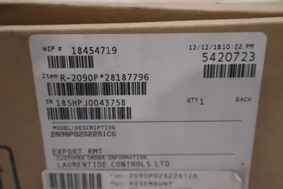 Rosemount 2090P/ 2090PG2S22G1C6 Pressure Transmitter - STOCK SGF138