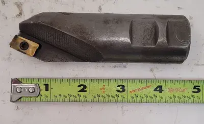 SINGLE FLUTE 45-DEGREE INDEXABLE CHAMFER TOOL, 1-1/4" SHANK, OAL 4.5"