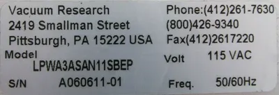NEW VACUUM RESEARCH LPWA3ASAN11SBEP GATE VALVE 115V