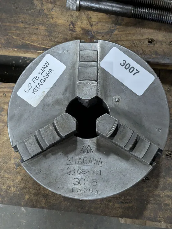 Used KITAGAWA 6-1/2" 3-JAW FLAT-BACK MOUNT Chucks Texas US | N & R Machine Sales #1433562