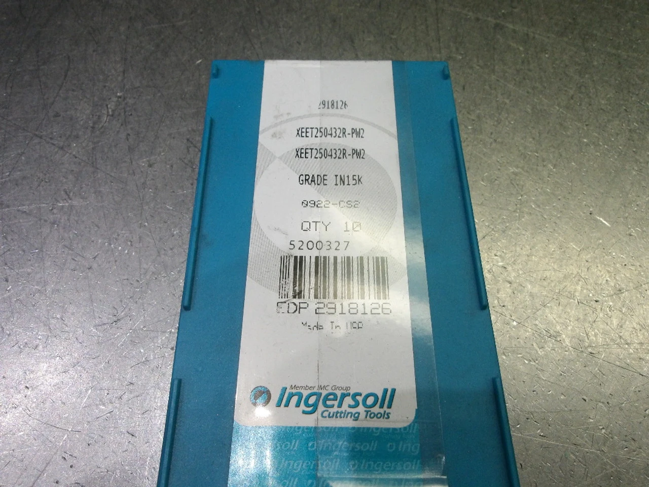 Ingersoll Carbide Milling Inserts QTY10 XEET250432R-PW2 IN15K (LOC1417A)
